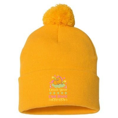 CREATE YOUR OWN MAGIC Pom Pom 12in Knit Beanie