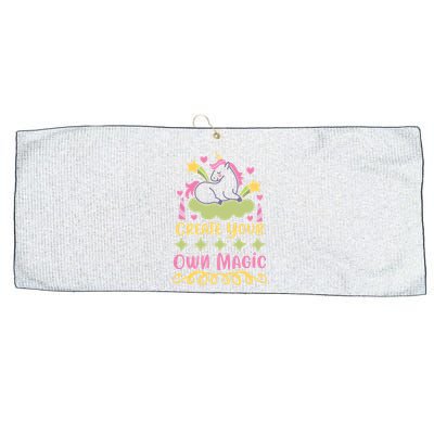CREATE YOUR OWN MAGIC Large Microfiber Waffle Golf Towel