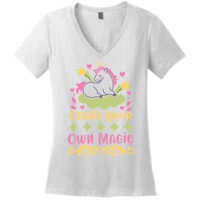 CREATE YOUR OWN MAGIC Women's V-Neck T-Shirt