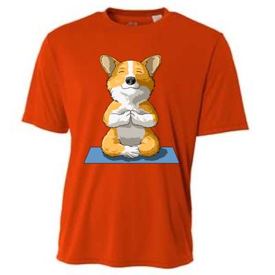 Corgi Yoga Pose Dog Pembroke Welsh Corgi Lovers Owners Gift Funny Gift Cooling Performance Crew T-Shirt