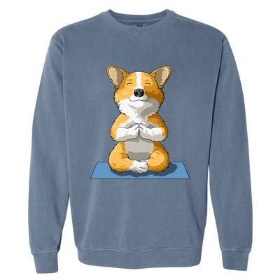 Corgi Yoga Pose Dog Pembroke Welsh Corgi Lovers Owners Gift Funny Gift Garment-Dyed Sweatshirt