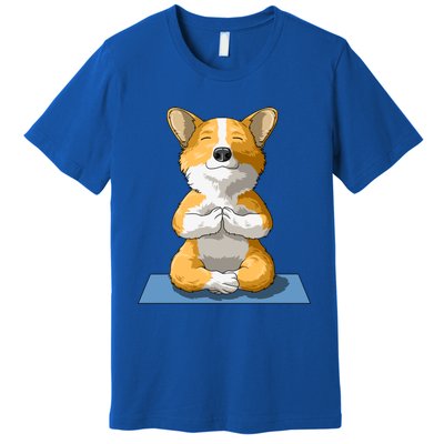 Corgi Yoga Pose Dog Pembroke Welsh Corgi Lovers Owners Gift Funny Gift Premium T-Shirt