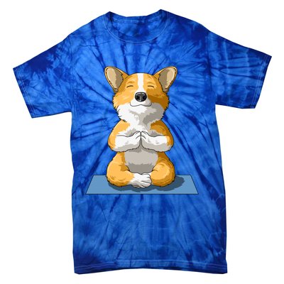 Corgi Yoga Pose Dog Pembroke Welsh Corgi Lovers Owners Gift Funny Gift Tie-Dye T-Shirt