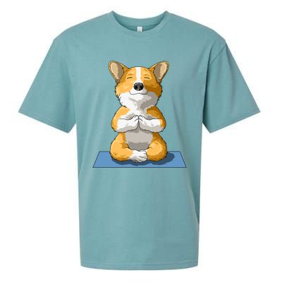 Corgi Yoga Pose Dog Pembroke Welsh Corgi Lovers Owners Gift Funny Gift Sueded Cloud Jersey T-Shirt