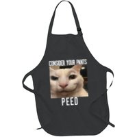 Consider Your Pants Peed Weird Cat Meme Funny Memes Brainrot Full-Length Apron With Pockets