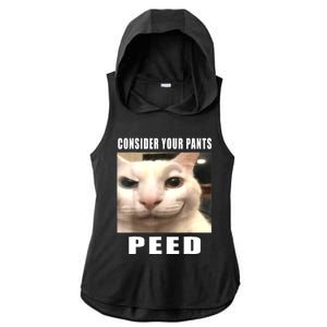 Consider Your Pants Peed Silly Cat Meme Ladies PosiCharge Tri-Blend Wicking Draft Hoodie Tank