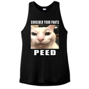 Consider Your Pants Peed Silly Cat Meme Ladies PosiCharge Tri-Blend Wicking Tank