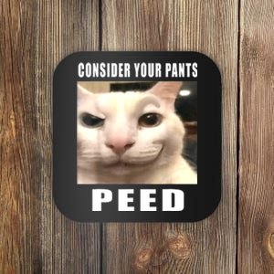 Consider Your Pants Peed Silly Cat Meme Coaster