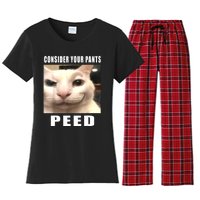 Consider Your Pants Peed Silly Cat Meme Women's Flannel Pajama Set