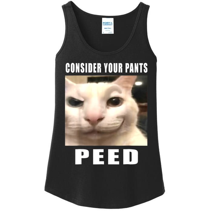 Consider Your Pants Peed Silly Cat Meme Ladies Essential Tank