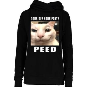 Consider Your Pants Peed Silly Cat Meme Womens Funnel Neck Pullover Hood