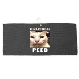 Consider Your Pants Peed Silly Cat Meme Large Microfiber Waffle Golf Towel