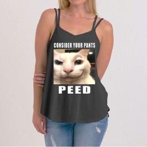 Consider Your Pants Peed Silly Cat Meme Women's Strappy Tank