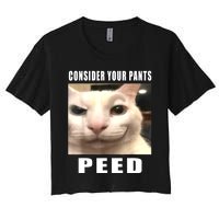 Consider Your Pants Peed Silly Cat Meme Women's Crop Top Tee