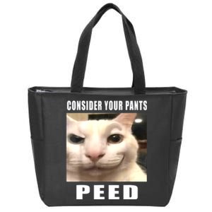 Consider Your Pants Peed Silly Cat Meme Zip Tote Bag