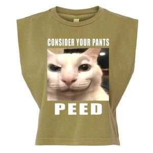 Consider Your Pants Peed Silly Cat Meme Garment-Dyed Women's Muscle Tee