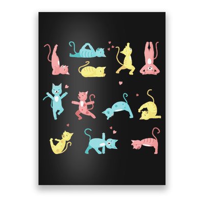 Cat Yoga Pose Kitty Humor Funny Cat Yogi Workout Themed Poster