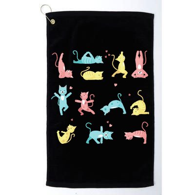 Cat Yoga Pose Kitty Humor Funny Cat Yogi Workout Themed Golf Towel