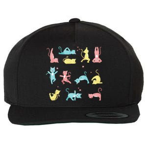 Cat Yoga Pose Kitty Humor Funny Cat Yogi Workout Themed Wool Snapback Cap