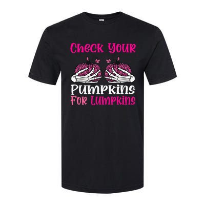 Check Your Pumpkins Breast Cancer Awareness Halloween Softstyle® CVC T-Shirt