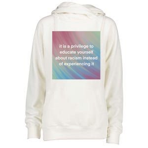 Check Your Privilege Womens Funnel Neck Pullover Hood