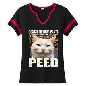 Consider Your Pants Peed Silly Cats Meme Humorous Saying Ladies Halftime Notch Neck Tee