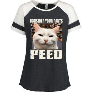 Consider Your Pants Peed Silly Cats Meme Humorous Saying Enza Ladies Jersey Colorblock Tee