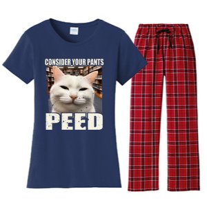 Consider Your Pants Peed Silly Cats Meme Humorous Saying Women's Flannel Pajama Set