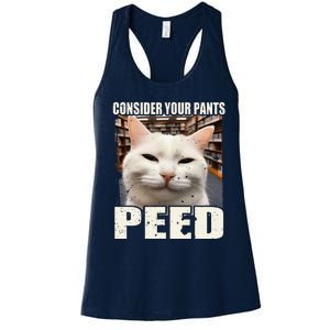 Consider Your Pants Peed Silly Cats Meme Humorous Saying Women's Racerback Tank