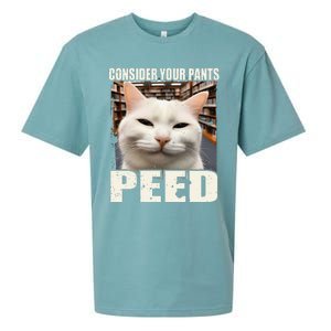 Consider Your Pants Peed Silly Cats Meme Humorous Saying Sueded Cloud Jersey T-Shirt