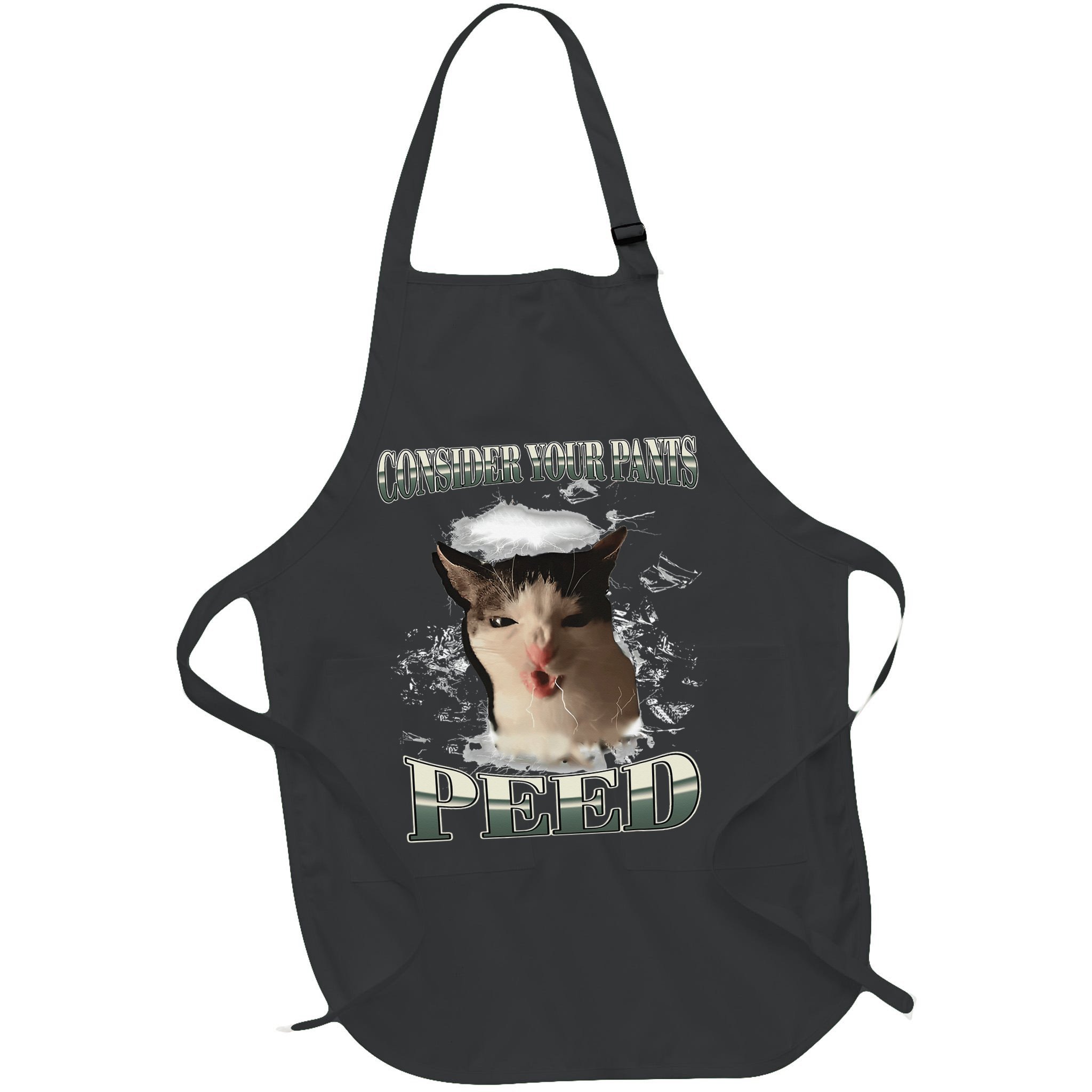 Consider Your Pants Peed Funny Freak Cat Meme Humor Saying Apron