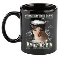 Consider Your Pants Peed Funny Freak Cat Meme Humor Saying 11oz C Handle Ceramic Mug