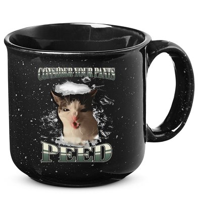 Consider Your Pants Peed Funny Freak Cat Meme Humor Saying 15oz Campfire Ceramic Mug