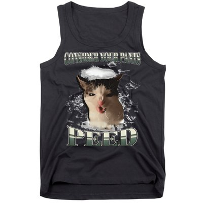 Consider Your Pants Peed Funny Freak Cat Meme Humor Saying Tank Top