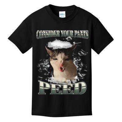 Consider Your Pants Peed Funny Freak Cat Meme Humor Saying Kids T-Shirt