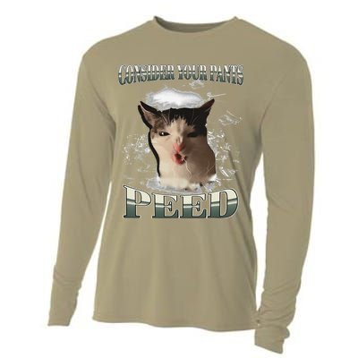 Consider Your Pants Peed Funny Freak Cat Meme Humor Saying Cooling Performance Long Sleeve Crew
