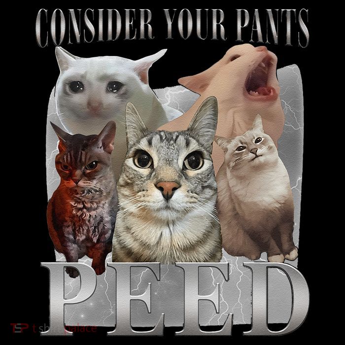 Consider Your Pants Peed Funny Weird Silly Cat Meme Full-Length Apron With Pockets