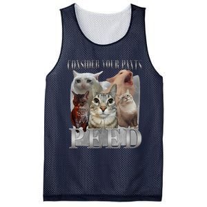 Consider Your Pants Peed Funny Weird Silly Cat Meme Mesh Reversible Basketball Jersey Tank