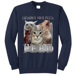 Consider Your Pants Peed Funny Weird Silly Cat Meme Tall Sweatshirt