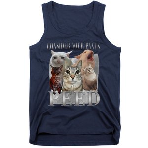 Consider Your Pants Peed Funny Weird Silly Cat Meme Tank Top