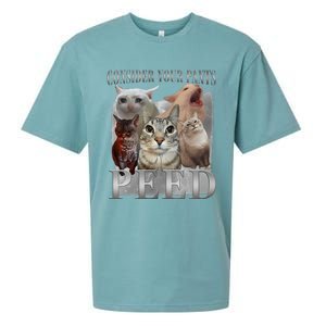 Consider Your Pants Peed Funny Weird Silly Cat Meme Sueded Cloud Jersey T-Shirt