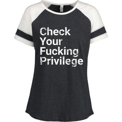 Check Your Privilege And Civil Rights Social Justice Enza Ladies Jersey Colorblock Tee