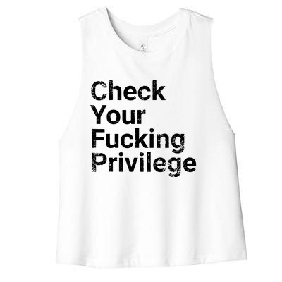 Check Your Privilege And Civil Rights Social Justice Women's Racerback Cropped Tank