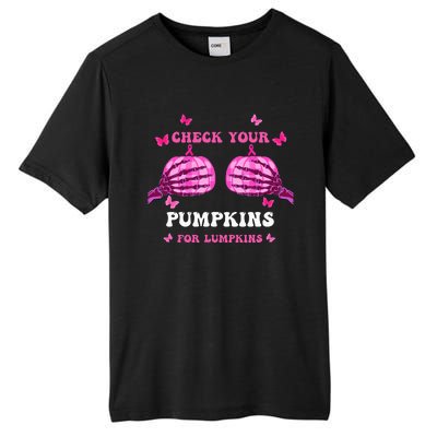 Check Your Pumpkins Breast Cancer Awareness Halloween Tall Fusion ChromaSoft Performance T-Shirt