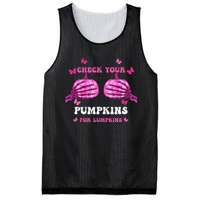 Check Your Pumpkins Breast Cancer Awareness Halloween Mesh Reversible Basketball Jersey Tank