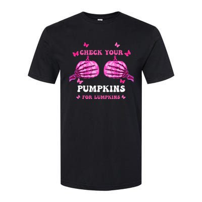 Check Your Pumpkins Breast Cancer Awareness Halloween Softstyle CVC T-Shirt