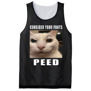 Consider Your Pants Peed Silly Cat Meme Mesh Reversible Basketball Jersey Tank