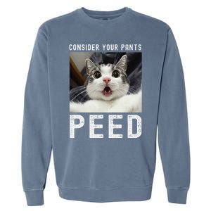 Consider Your Pants Peed Silly Cat Meme Garment-Dyed Sweatshirt