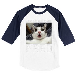 Consider Your Pants Peed Silly Cat Meme Baseball Sleeve Shirt