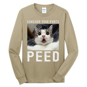 Consider Your Pants Peed Silly Cat Meme Tall Long Sleeve T-Shirt